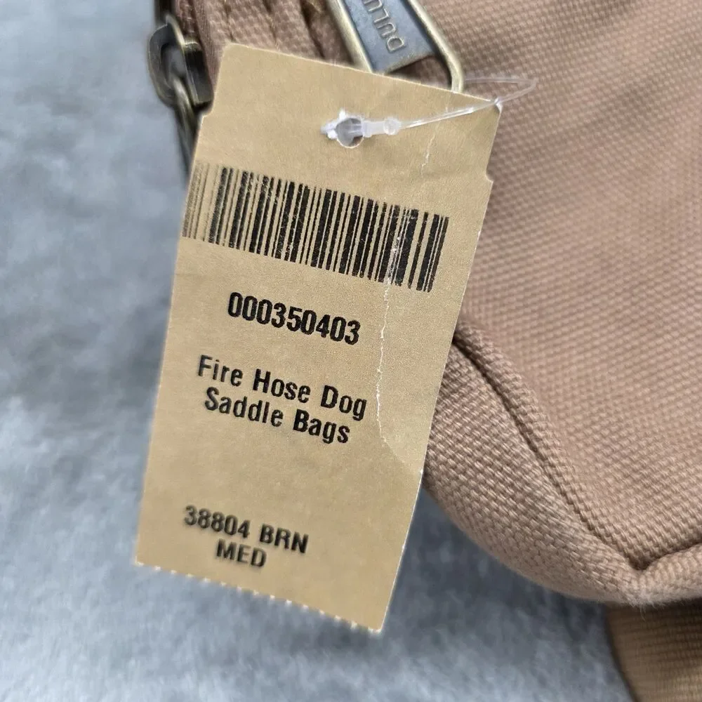 Duluth Trading Company Fire Hose Dog Saddle Bags Harness Brown/Tan Size Medium